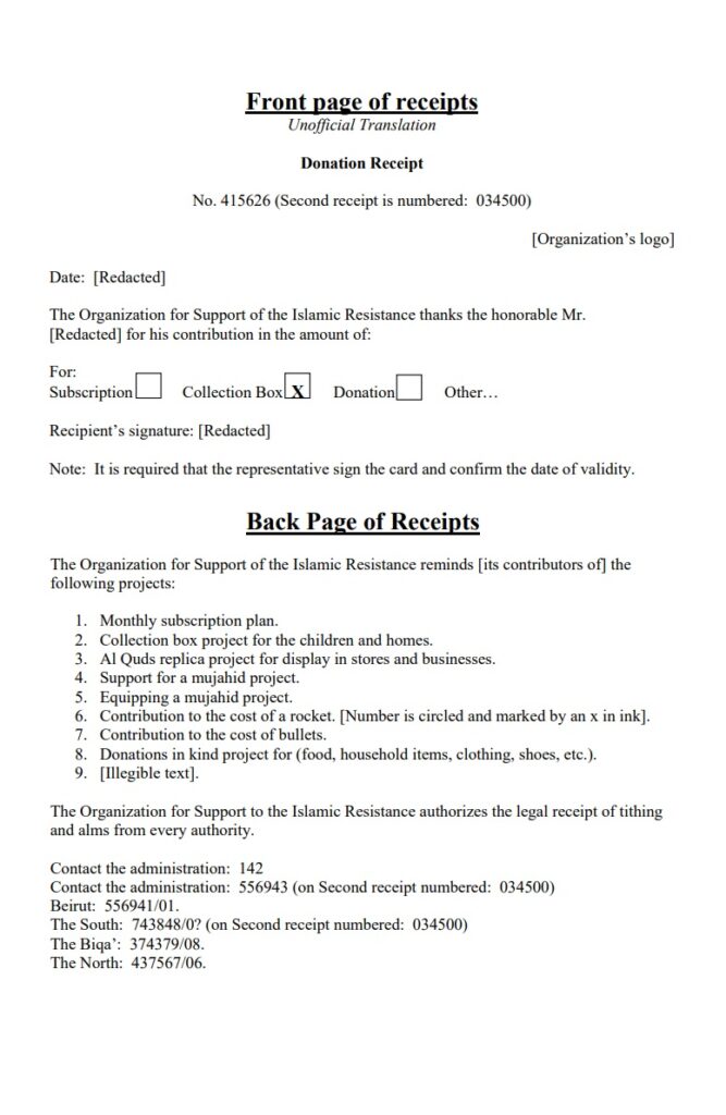 Blank Donation Sheet Template